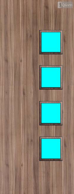 Walnut Veneer - 26G - Glazed Fire Door FD30