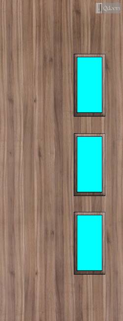 Walnut Veneer - 28G - Glazed Fire Door FD30
