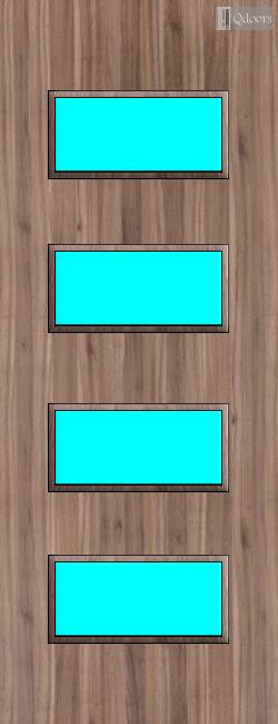 Walnut Veneer - 50G - Glazed Fire Door FD30