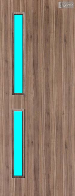 Walnut Veneer - 16G - Glazed Fire Door FD30