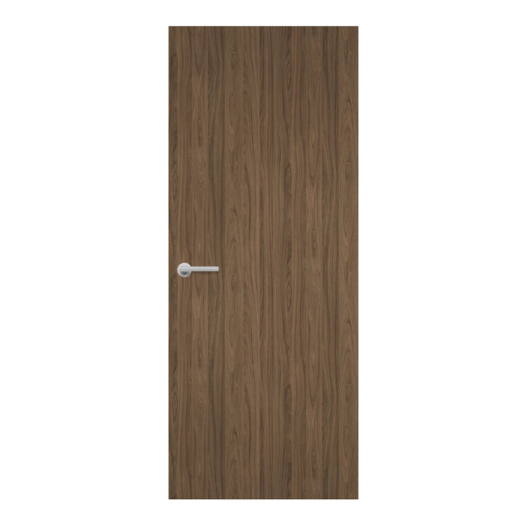 Natural Carini Walnut Egger laminate door with a mild yet lively plank design, front view