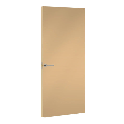 Sand Yellow Egger laminate door, angled view showing edge lippings