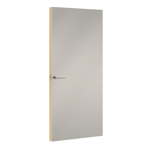Light Grey Egger laminate door, angled view showing edge lippings