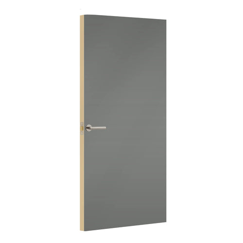 Dust Grey Egger laminate door, angled view showing edge lippings