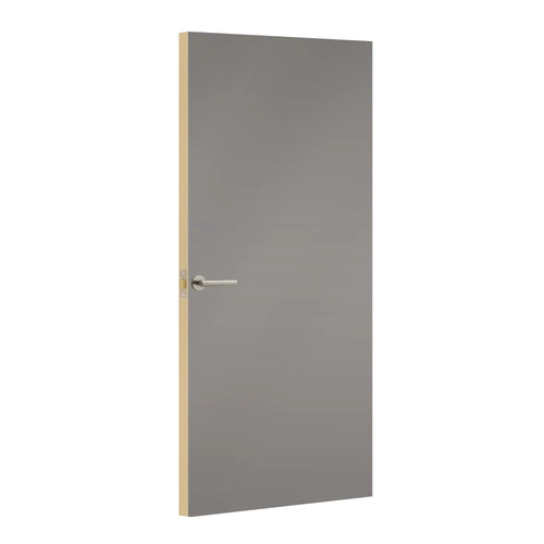Arctic Grey Egger laminate door, angled view showing edge lippings