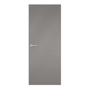 Arctic Grey Egger laminate door in medium grey with blue undertones, front view