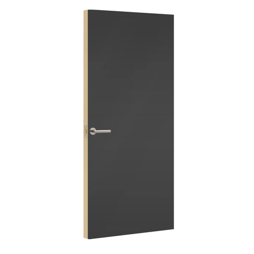Diamond Grey Egger laminate door, angled view showing edge lippings