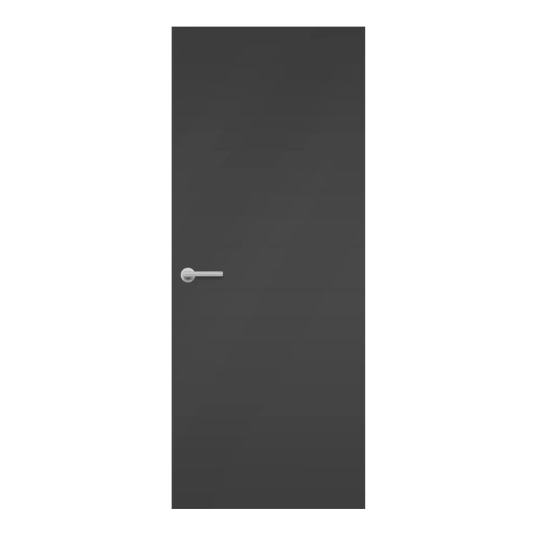 Diamond Grey Egger laminate door in dark, neutral grey color, front view