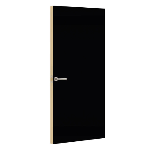 Black Premium Matt Egger laminate door, angled view showing edge lippings
