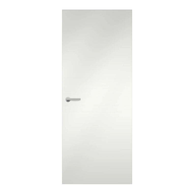 Alpine White Egger laminate door in neutral white color, front view