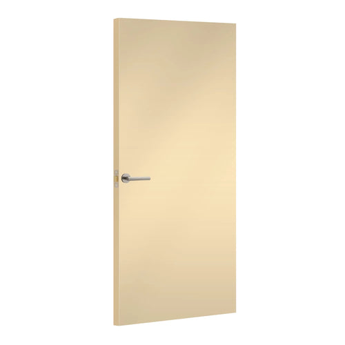 Papyrus Formica laminate door, angled view with light edge lippings