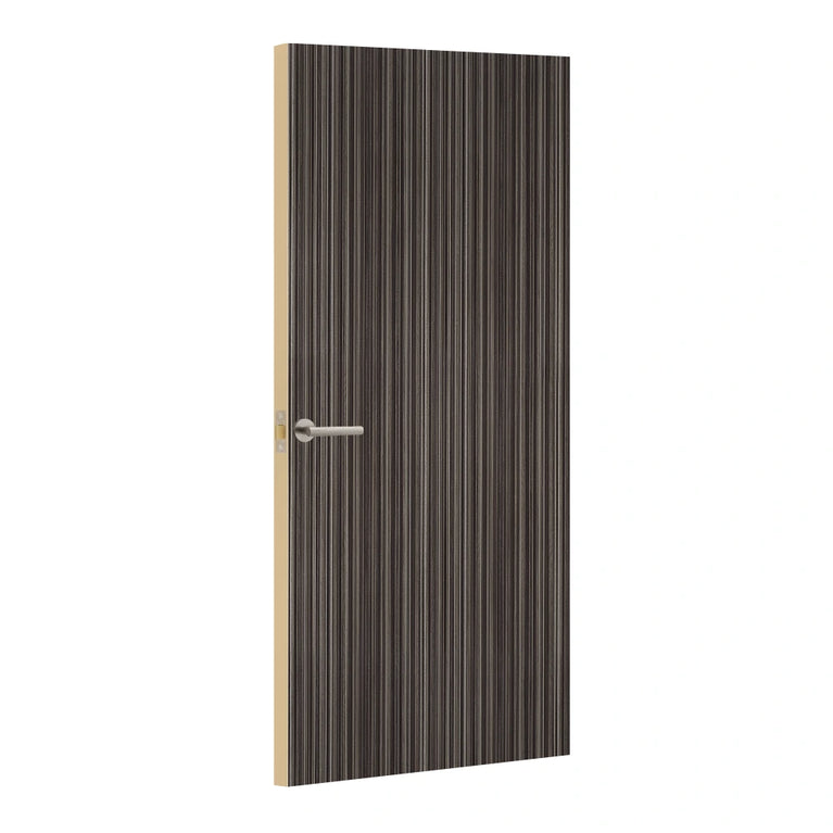 Ebony Ribbonwood Formica laminate door, angled view with light edge lippings