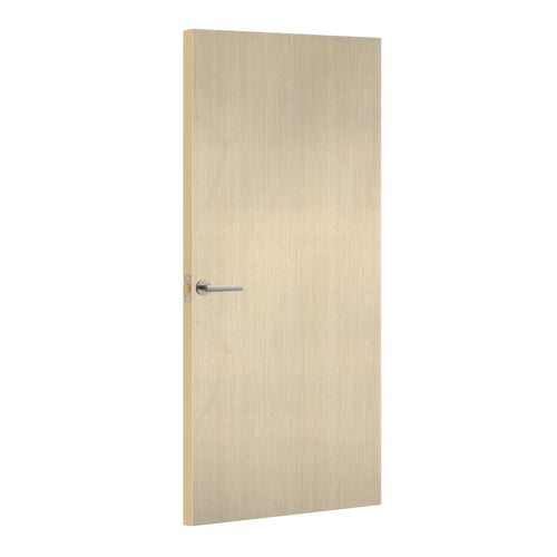 Pale Ash Formica laminate door, angled view with light edge lippings