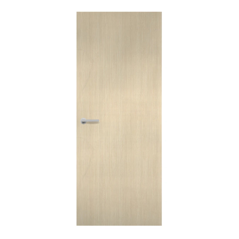 Pale Ash Formica laminate door in soft grey woodgrain finish, front view