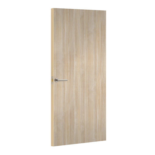 Natural Oak Formica laminate door, angled view with light edge lippings