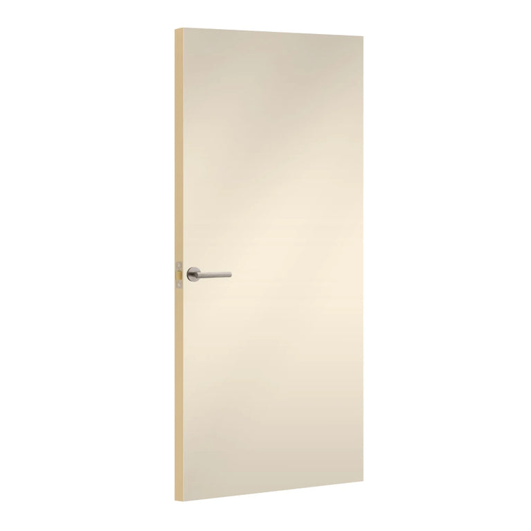Irish Cream Formica laminate door, angled view with light edge lippings