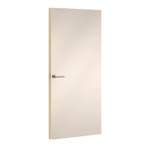 Magnolia Formica laminate door, angled view with light edge lippings