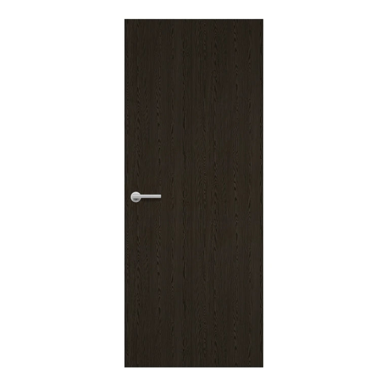 Noir Cedar Formica laminate door in dramatic dark woodgrain finish, front view