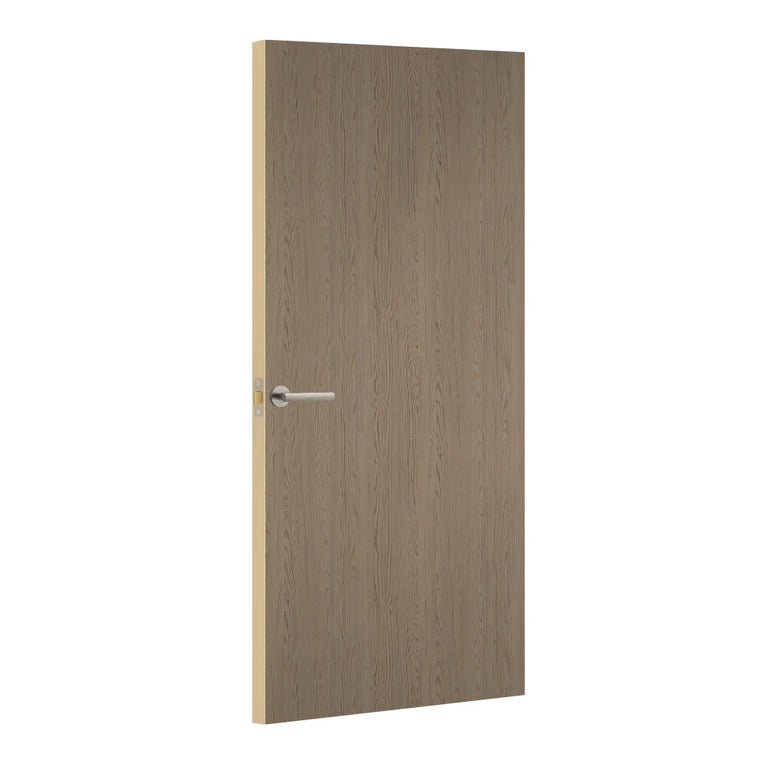 Mocha Cedar Formica laminate door, angled view with light edge lippings
