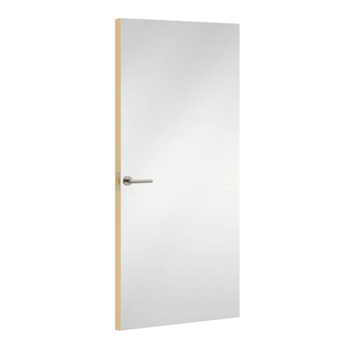 Polar White Formica laminate door, angled view with light edge lippings