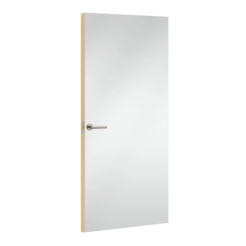 Blanc Polaire Formica laminate door, angled view with light edge lippings