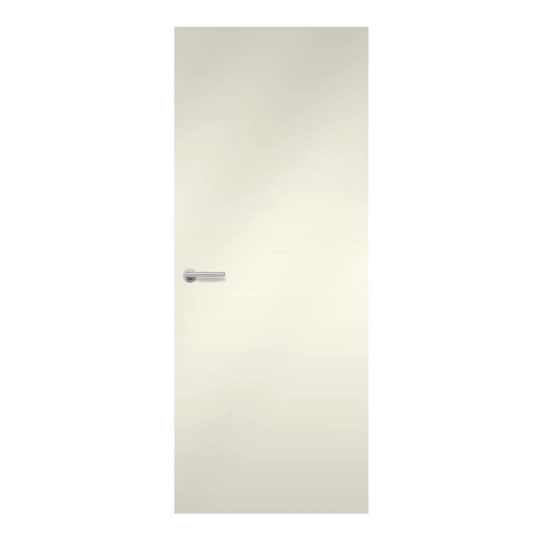 Sno White Formica laminate door in bright and modern white shade, front view