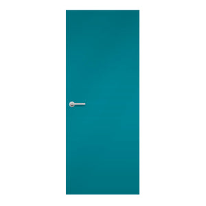 Bermuda Formica laminate door in refreshing turquoise-blue shade, front view