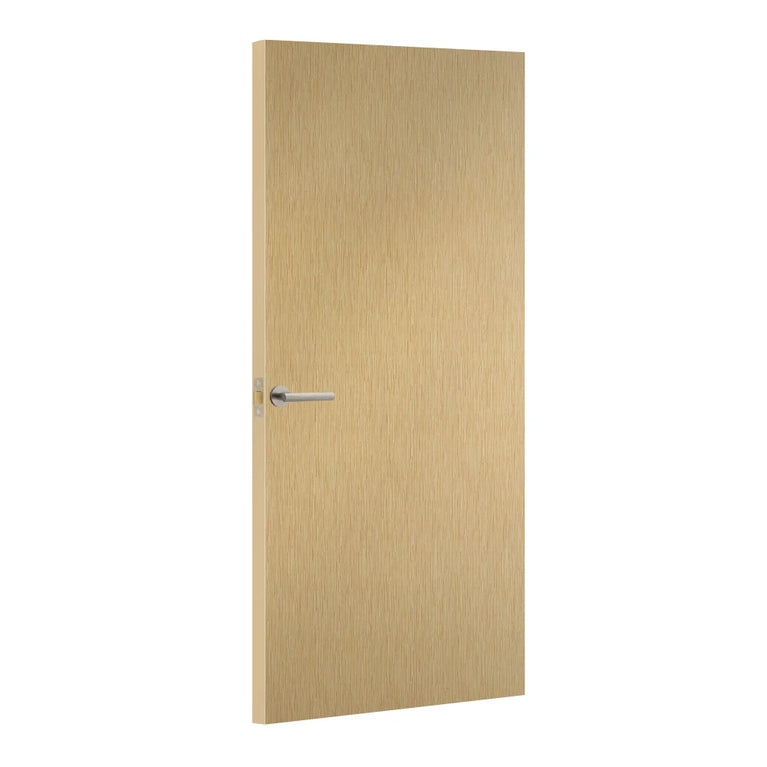Natural Cane Formica laminate door, angled view with light edge lippings