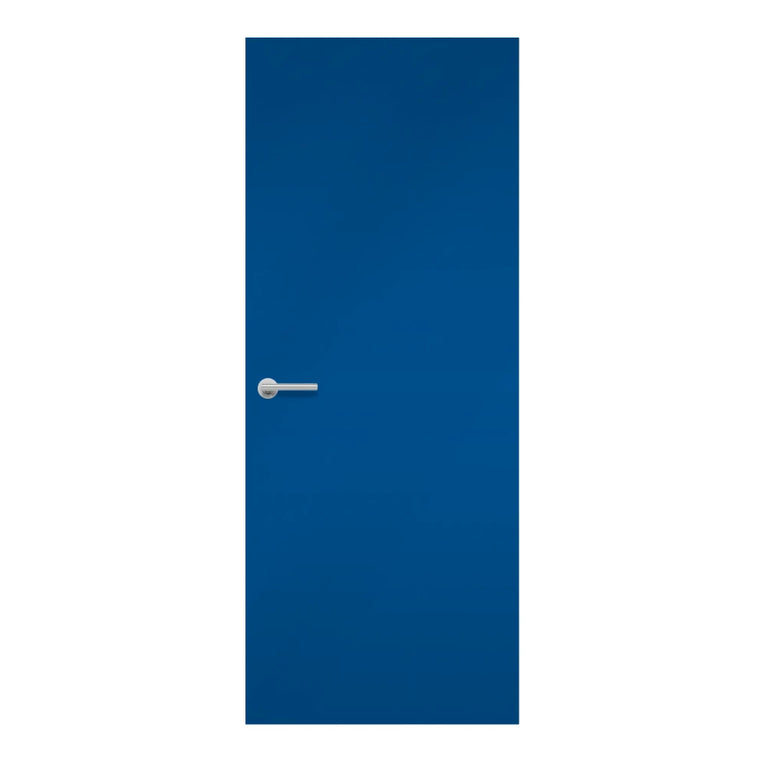 Spectrum Blue Formica laminate door in strong primary blue, front view