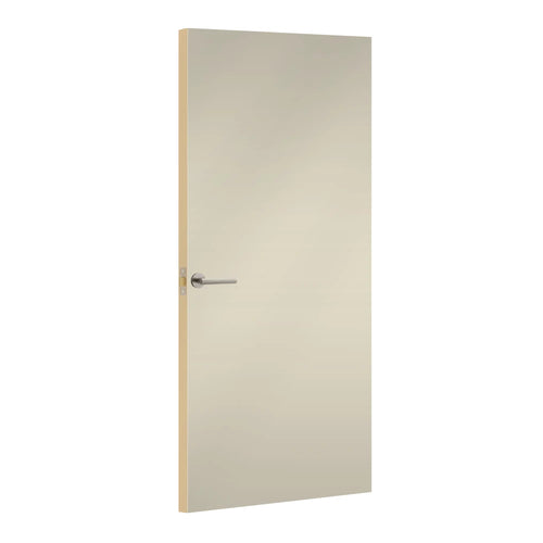 Pumice Formica laminate door, angled view with light edge lippings