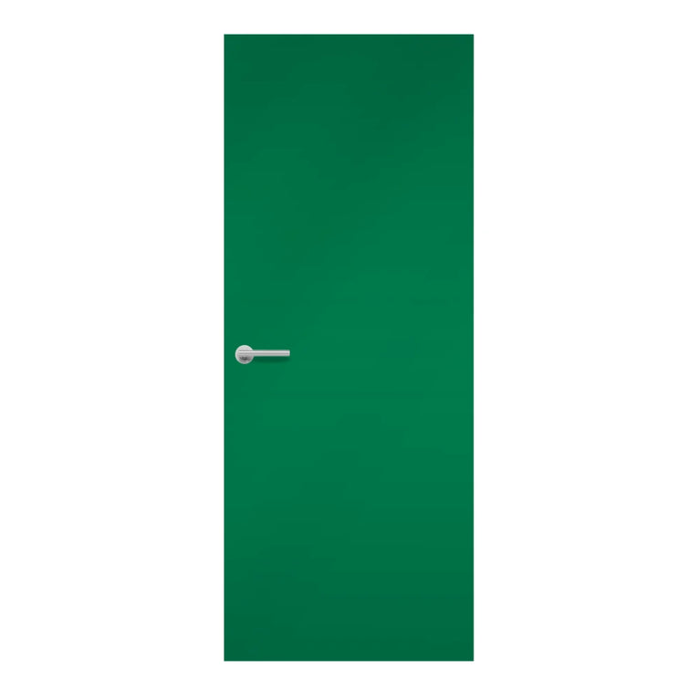 Spectrum Green Formica laminate door in bold green shade, front view