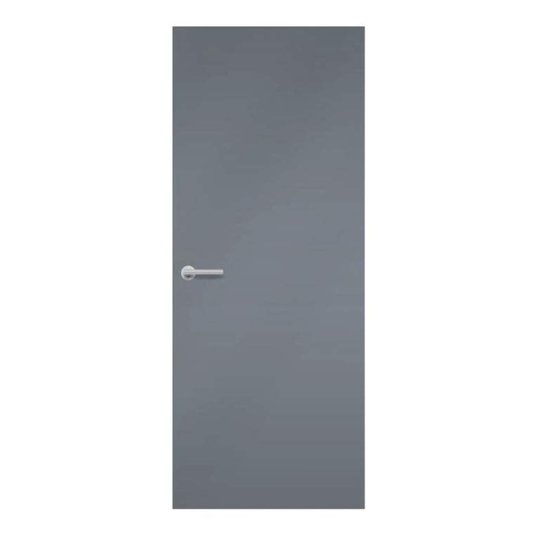 Lead Formica laminate door in a dark cool-grey shade, front view