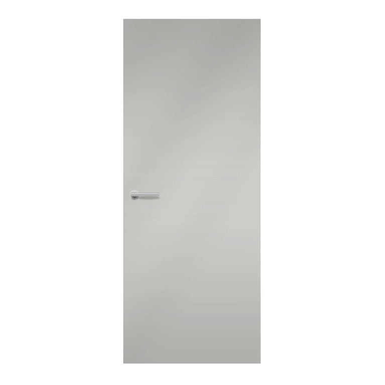 Folkestone Formica laminate door in a mid-grey neutral color, front view