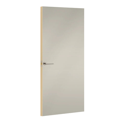 Oyster Grey Formica laminate door, angled view with light edge lippings