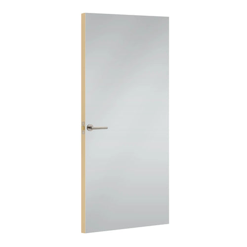 Glacier Formica laminate door, angled view with light edge lippings