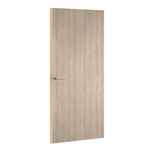 Belvedere Beech Formica laminate door, angled view with light edge lippings