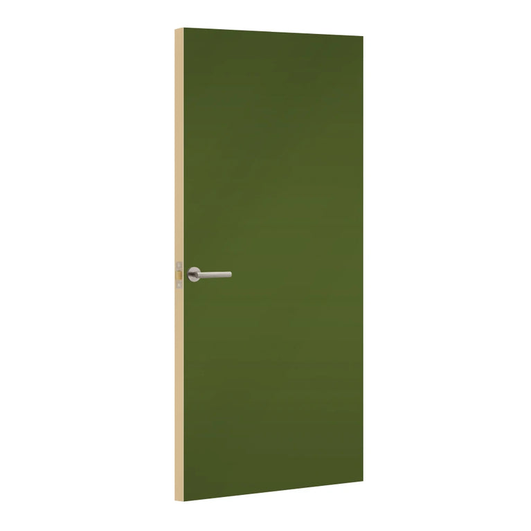 Algae Formica laminate door, angled view with light edge lippings