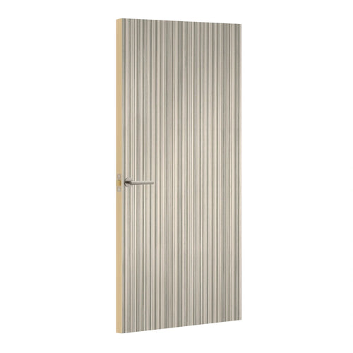 Ashen Ribbonwood Formica laminate door, angled view with light edge lippings