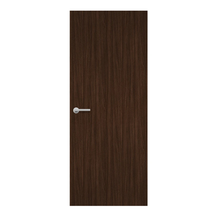 Jarrah Legno Formica laminate door in rich reddish-brown woodgrain, front view