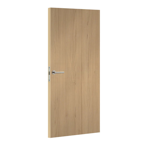 Orme Luberon laminate door in natural elm tone, angled view