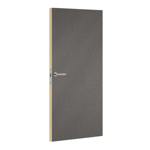 Brosse Gris laminate door in brushed grey effect, angled view