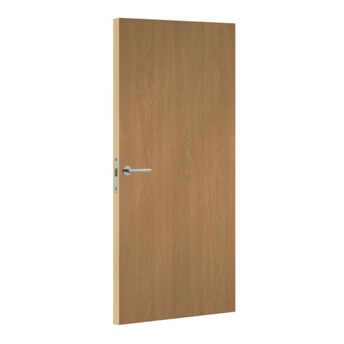 Chene de Macedoine laminate door in natural oak-inspired design, angled view