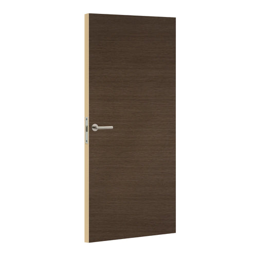 Chene Brun Horizontal laminate door in a warm brown oak finish, angled view