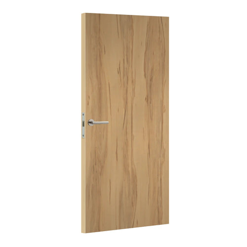 Coeur de Pommier laminate door in warm applewood-inspired design, angled view