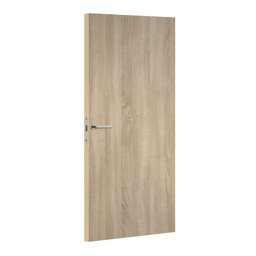 Chene Bastide laminate door in rustic oak design, angled view