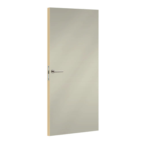 Feutre laminate door in warm grey tone, angled view