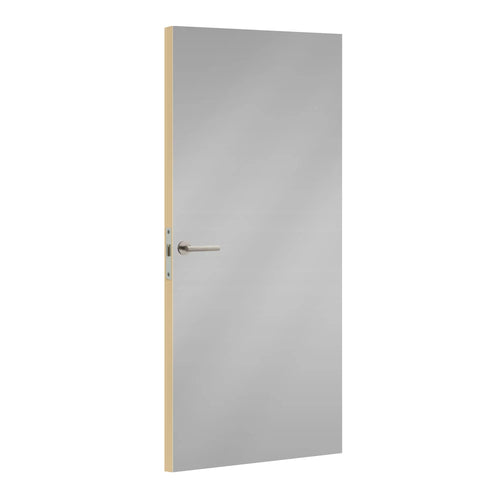 Gris Perle laminate door in light pearl-grey shade, angled view