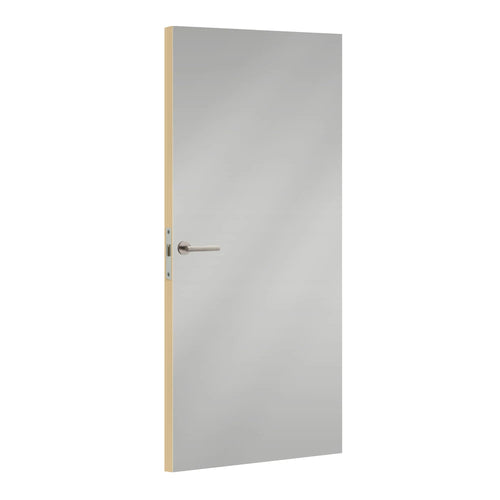 Gris Dauphin laminate door in medium dolphin-grey shade, angled view