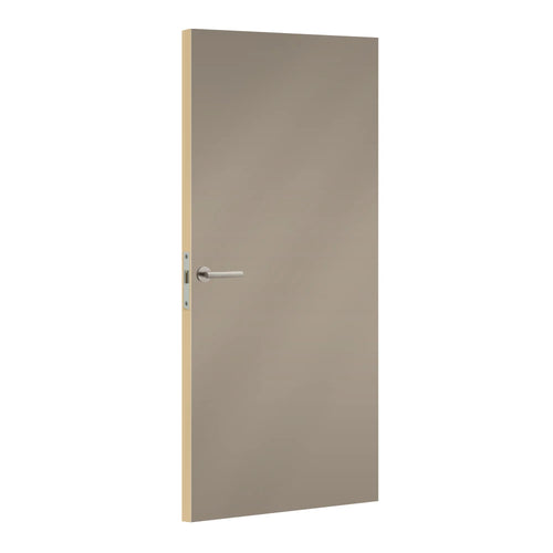 Muscade laminate door in warm nutmeg tone, angled view