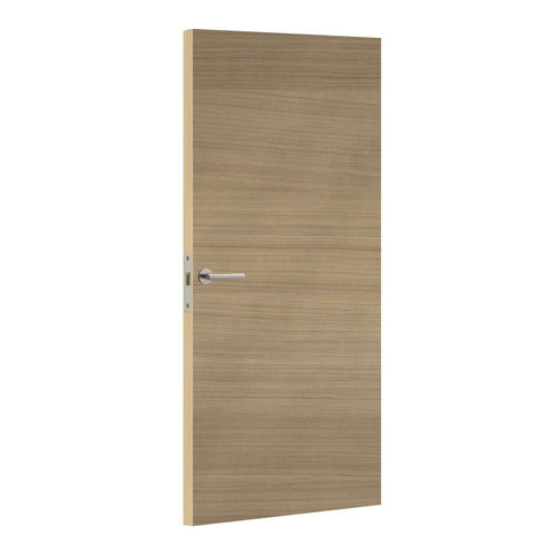Merisier Horizontal laminate door in a cherrywood-inspired finish, angled view